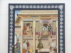 Vintage Indian Mughal Mid East Painting India Art Fabric 41   x32    Torn Wear