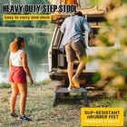 Adjustable Rv Step Stool  Aluminum Foldable  Non-slip  1000 Lb  Black  3 Heights