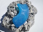 Sea Glass  Beautiful Large Thick Blue Unique Shape And Pattern