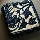 Vintage Furoshiki Japanese Wrapping Cloth Cotton Navy Lion Bird Large 200cm