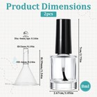 2pcs Empty Nail Polish Bottles With Brush 8ml Clear Nail Polishes Containers    