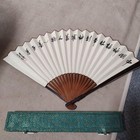 Folding Sensu Fan And Case Landscape Painting Calligraphy