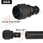 2pcs 6 An Straight  6an To 3 8 Inch Barb Push  Lock Hose Fitting End Aluminum