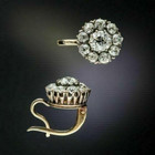 Art Deco Style 2 8ct Lab Created Diamond Flower Drop Dangle 14k Gold Fn Earrings