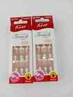 2 Pack Kiss Salon French Nails Real Short Length 24 Nails Natural Dgsf02