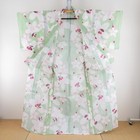 Yukata Kimono Summer Cotton Cherry Blossom And Cherry Pattern Green 64 6inch