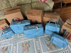 Vtg Pristine 1960s American Tourister Hard Shell Luggage Set Of 5 W boxes  Blue
