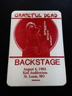 Grateful Dead Backstage Pass Missouri St  Louis 8 4 82 8 4 1982 Blues For Allah
