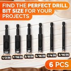 Leather Hole Punch Set - 6 Pcs Drill Bits Set 3 16  1 4  5 16  3 8  7 16  1 2   