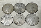 Peace Dollars 1922 - 1926 Pds  6  Coin Lot Free Shipping 13  Under Melt Nice  