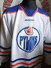 Edmonton Oilers Style  pylons  Game Worn Bauer Jersey