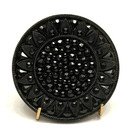 Gorgeous Antique Victorian Pressed Black Glass Button - Bbb - 1-1 4   a-mn5 