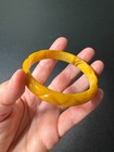Vintage Carved Butterscotch Bakelite Bangle Bracelet
