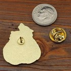 Intertwined Yin Yang Wolf Pin  Goldtone Metal  31mm Tall