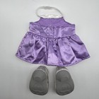 Build A Bear Purple Flower Sequin Satin Dress Heels Shoes Teddy Clothes Outfit