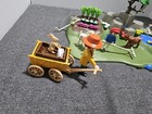 3124 Playmobil Farm Playset Diorama W  Animals Wagon Pond Tree Rocks Incomplete 