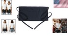 Waist Apron With 3 Pockets - Black Waitress Waiter Server Short Aprons