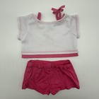 Build A Bear Hello Kitty Pink Flower Top Shirt Skort Teddy Clothes Outfit - Read