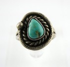 Southwestern Unmarked Sterling Silver Turquoise Ring Size 8 25 6 1g