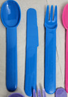 12 Vintage 70 s Retro Pastel Plastic Picnic Cutlery Flatware Rare Yellow Pink