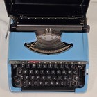 Brother Charger 11 Portable Manual Typewriter Blue Vintage Made In Japan Case