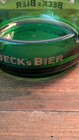 Beck s Vintage Green Glass Ashtray Germany Bar Pub Beer Advertising Retro