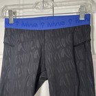 Ivivva Athletica Girls Active Leggings Workout Blue Waist Black Pattern