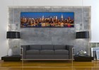 New York City Night Skyline Panoramic Picture Canvas Print Home Decor Wall Art