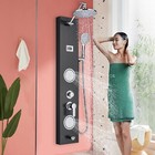 Black Rain Shower Panel Column Tower System Massage Body Jets Stainless Steel