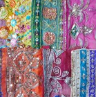Rare Lot Antique Vintage Sari Trim Lace Edging Ribbon  Craft Doll Ov C47 A17