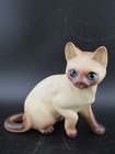 Siamese Cat Ceramic Figurine Tan   Dark Brown Japan  1273 Lefton Vintage