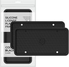New 2 Pack Black Silicone License Plate Frames