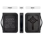 Rshubino Leather Bible Cover Case With Handle Black Fits 2xl Size Bible