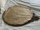 Large Vintage Round French Mirror Gold Wood 31 X 25 5 Inches