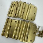 Lot Of 12 Lawrence Hardware Brass Door Hinges 3 5  With Misc  Screws Usa Home
