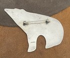 Vintage Native American Navajo Sterling Silver Large Bear Stamped Brooch 21 3 Gr