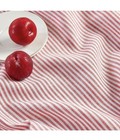 Solino Home 100  Linen 60 Inch Round Tablecloth Red Narrow Stripe - America