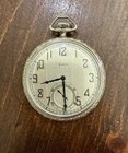 Vintage 1920s Elgin Art Deco Pocket Watch Geometric Pinstripe Case Size 12
