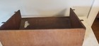 Antique Original Treadle Sewing Machine Cabinet Wood Dust Cover Belly Bin