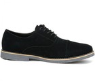 Alpine Swiss Aston Suede Leather Dress Men s Size 10 Black Cap Toe Lace Up
