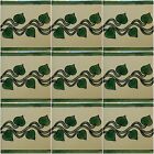 Mexican Tile Talavera Tiles High-quality Hand Painted Green Leaves Tile T-55