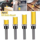 4pcs 1 4   Shank Top Bearing Flush Trim Carbide Router Bit Set Milling Cutter Us