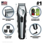 Wahl Usa Lithium Ion Total Beard Trimmer For Men 19 Piece Set  Black  Silver