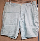 Lot 2 B  Draddy Shorts Men s 34w 8  Inseam Blue   Red Cotton Tencel Stretch Golf