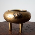 Antique Japanese Meiji Period Mixed Metal Bronze Tripod Koro Incense Burner