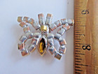 Vibrant Czech Vintage  Glass Rhinestone Button  Butterfly      Crystal   Purple