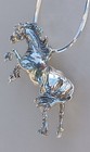 Gypsy Vanner  Friesian Horse Pendant   Chain Sterling Silver Equestrian Jewelry