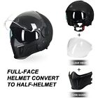 Triangle Open Face Motorcycle Helmet 3 4 Half With Sunshield Unisex-adult Dot