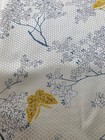 13   x 62  Japanese  Kimono Silk Fabric  Cream Base Flower  Butterfly  Da19