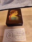 Vintage Russian Lacquer Hand Painted  Box  portrait Of Girl   Fedoskino   j 